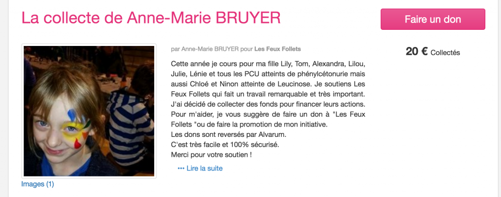 Collecte Anne-marie pour Lilly 